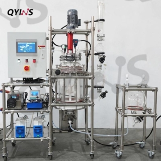 全自動(dòng)電動(dòng)升降玻璃固相合成釜20L 30L 50L 100L