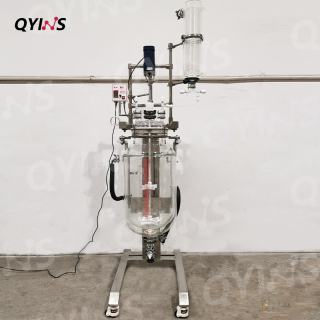 升降雙層玻璃反應釜換熱器進料-100L、150L、200L